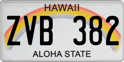 HI license plate ZVB382