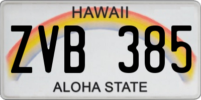 HI license plate ZVB385