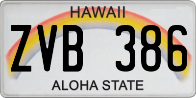 HI license plate ZVB386