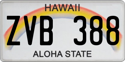 HI license plate ZVB388