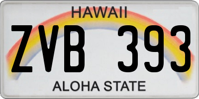 HI license plate ZVB393