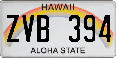 HI license plate ZVB394