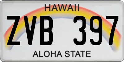 HI license plate ZVB397