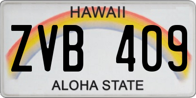 HI license plate ZVB409