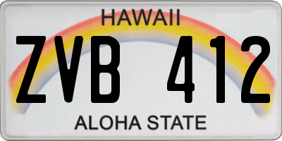 HI license plate ZVB412