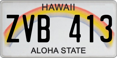 HI license plate ZVB413