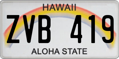 HI license plate ZVB419