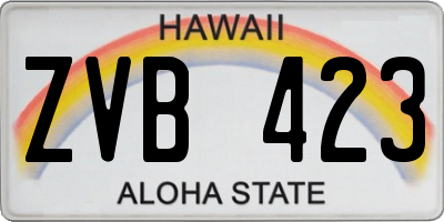 HI license plate ZVB423
