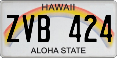 HI license plate ZVB424