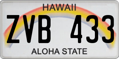 HI license plate ZVB433