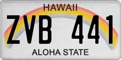 HI license plate ZVB441