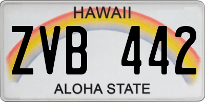 HI license plate ZVB442