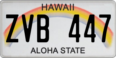 HI license plate ZVB447