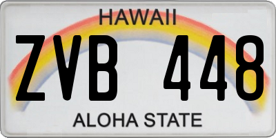 HI license plate ZVB448