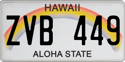 HI license plate ZVB449