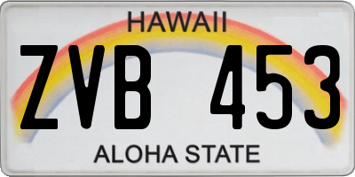 HI license plate ZVB453