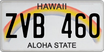 HI license plate ZVB460