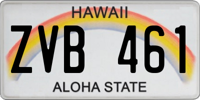 HI license plate ZVB461