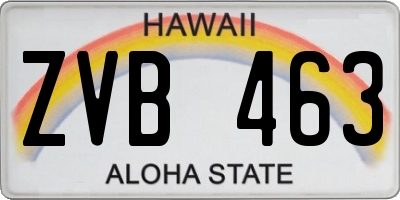 HI license plate ZVB463