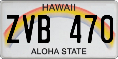 HI license plate ZVB470