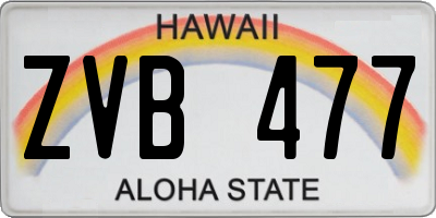 HI license plate ZVB477