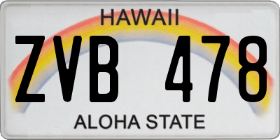 HI license plate ZVB478