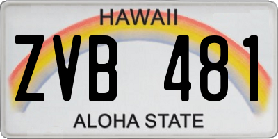HI license plate ZVB481