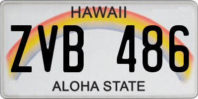HI license plate ZVB486