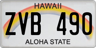 HI license plate ZVB490