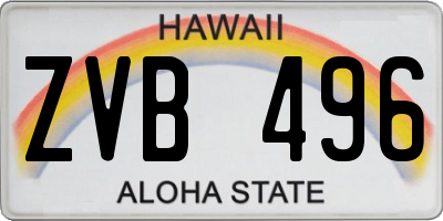 HI license plate ZVB496