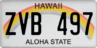 HI license plate ZVB497