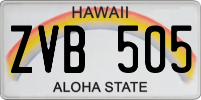 HI license plate ZVB505