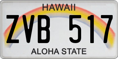HI license plate ZVB517