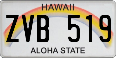 HI license plate ZVB519