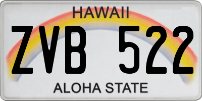 HI license plate ZVB522