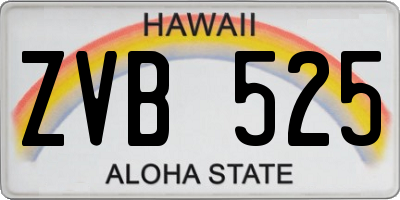 HI license plate ZVB525