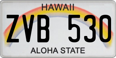 HI license plate ZVB530
