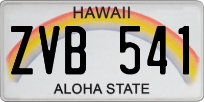 HI license plate ZVB541