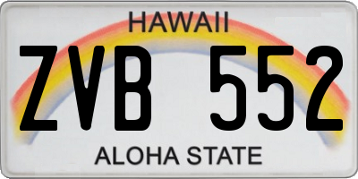 HI license plate ZVB552