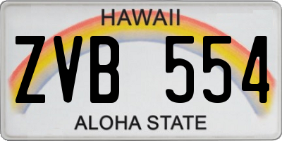 HI license plate ZVB554