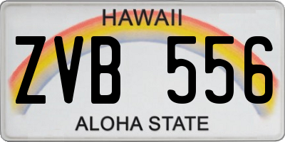 HI license plate ZVB556