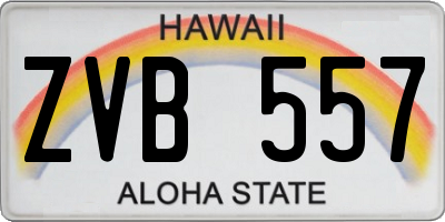 HI license plate ZVB557