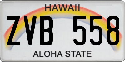 HI license plate ZVB558