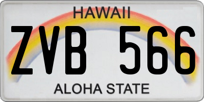HI license plate ZVB566