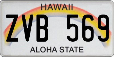 HI license plate ZVB569