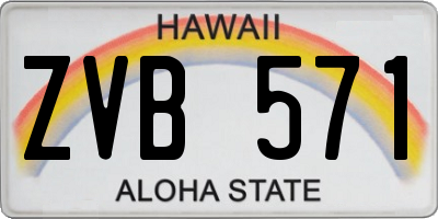HI license plate ZVB571