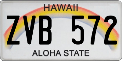 HI license plate ZVB572