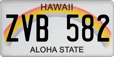 HI license plate ZVB582