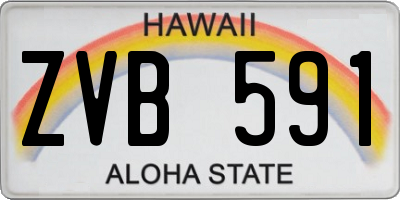 HI license plate ZVB591