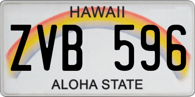 HI license plate ZVB596